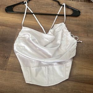 Pacsun corset silk top in the color sand